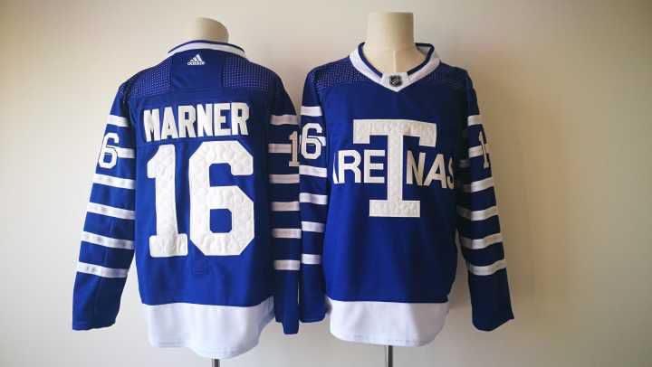 Men 2017 NHL Toronto Maple Leafs #16 Marner Adidas blue jersey